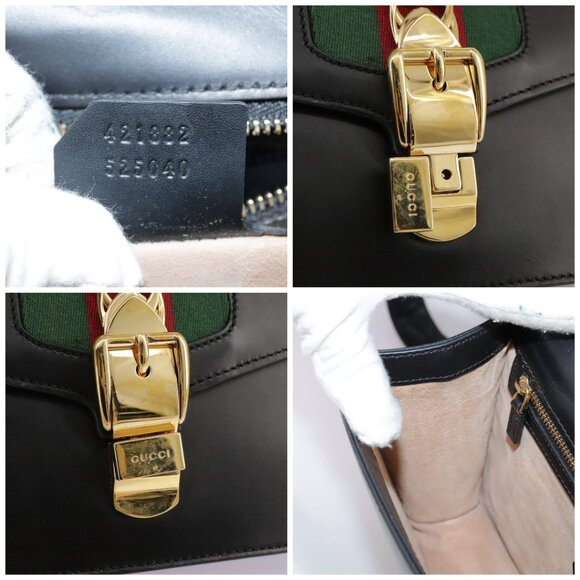 GUCCI Silvi Web Sherry Sherry Line Shoulder Bag Leather 421882 Auth bs21500 - Picture 14 of 15